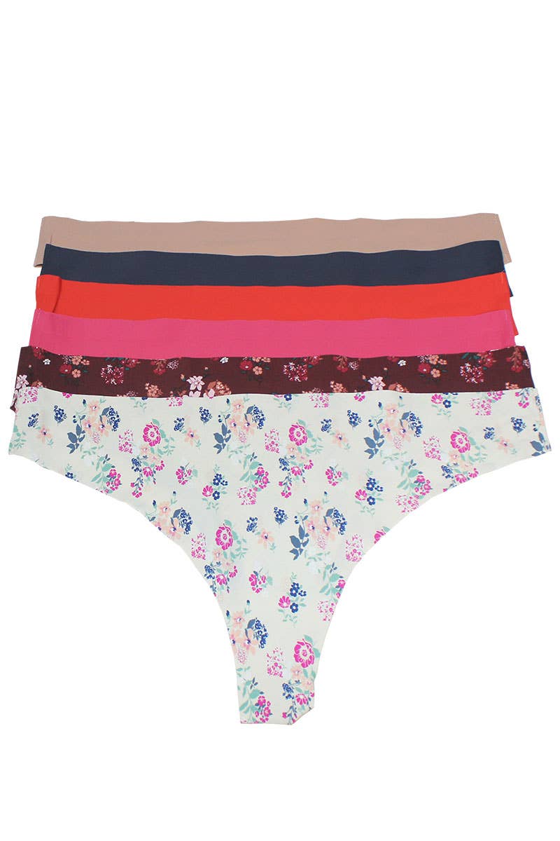 Assorted Color Youmita No line Solid Laser cut Thong-YM-89432-THG-C01 for wholesale on Faire0