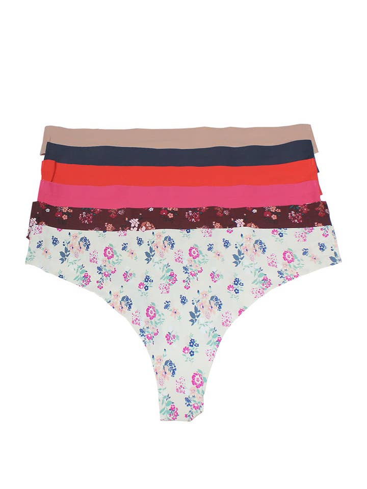 Assorted Color Youmita No line Solid Laser cut Thong-YM-89432-THG-C01 for wholesale on Faire