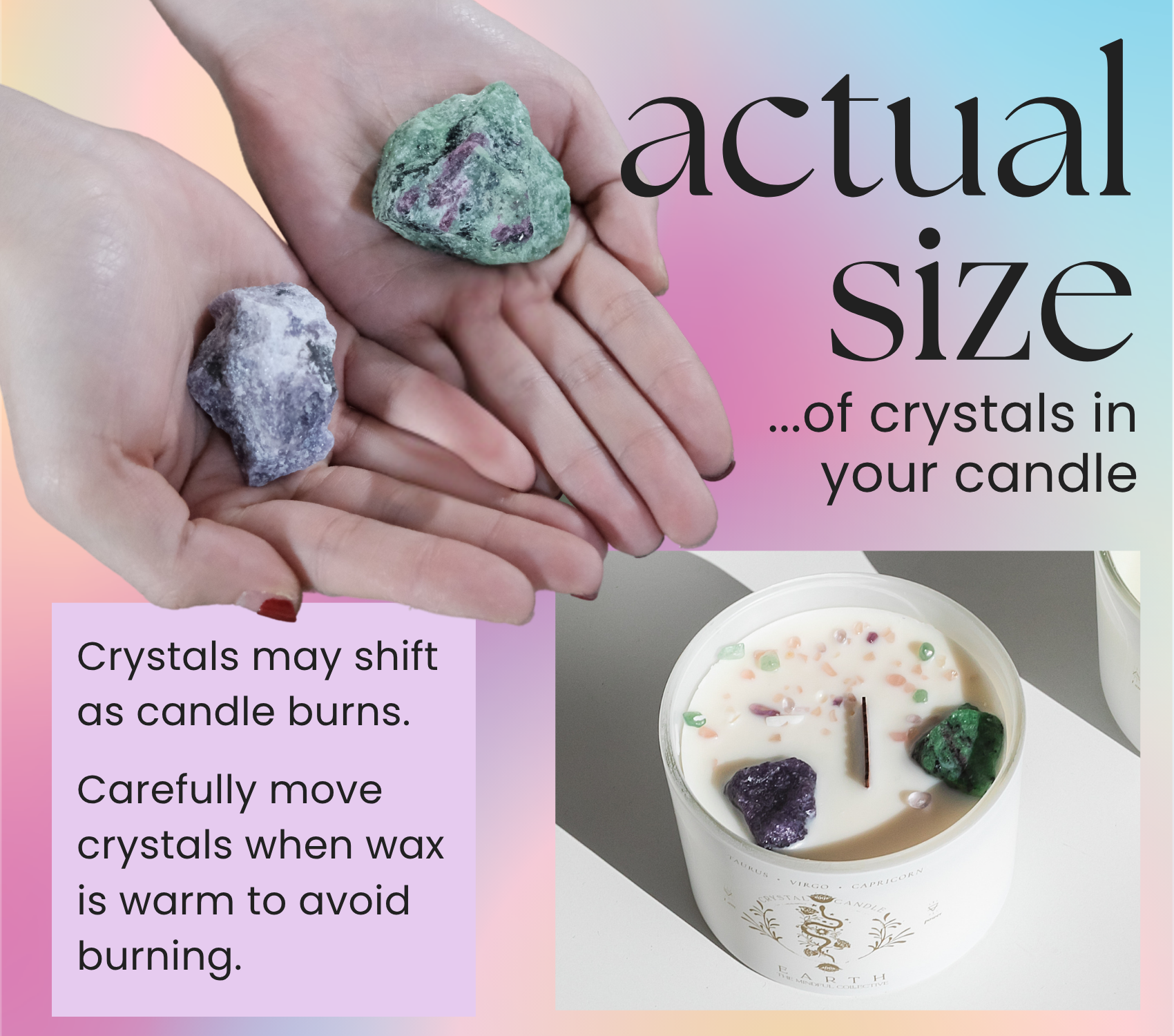 THE MINDFUL COLLECTIVE - Wholesale Jar/Filled Candle - Earth Element Crystal Candle – Taurus, Virgo & Capricorn1