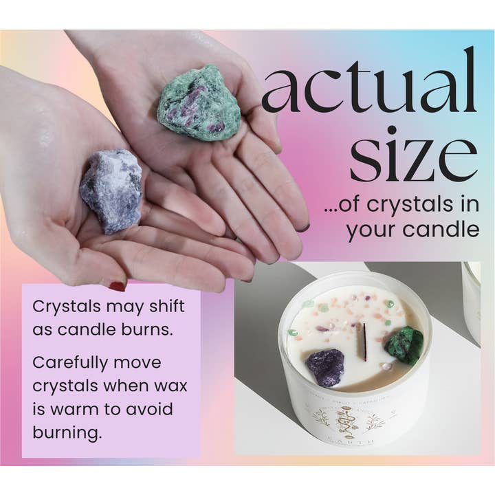 THE MINDFUL COLLECTIVE - Wholesale Jar/Filled Candle - Earth Element Crystal Candle – Taurus, Virgo & Capricorn1