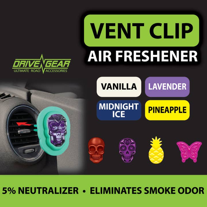 Novelty Closeout - Wholesale Car Freshener - Unisex - Drive Gear Car Vent Clip Air Freshener Assortment- 12/Pack1