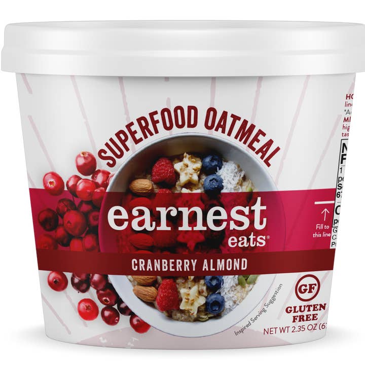 Superfood Cranberry Almond Flax Oatmeal Cup for wholesale by Earnest Eats