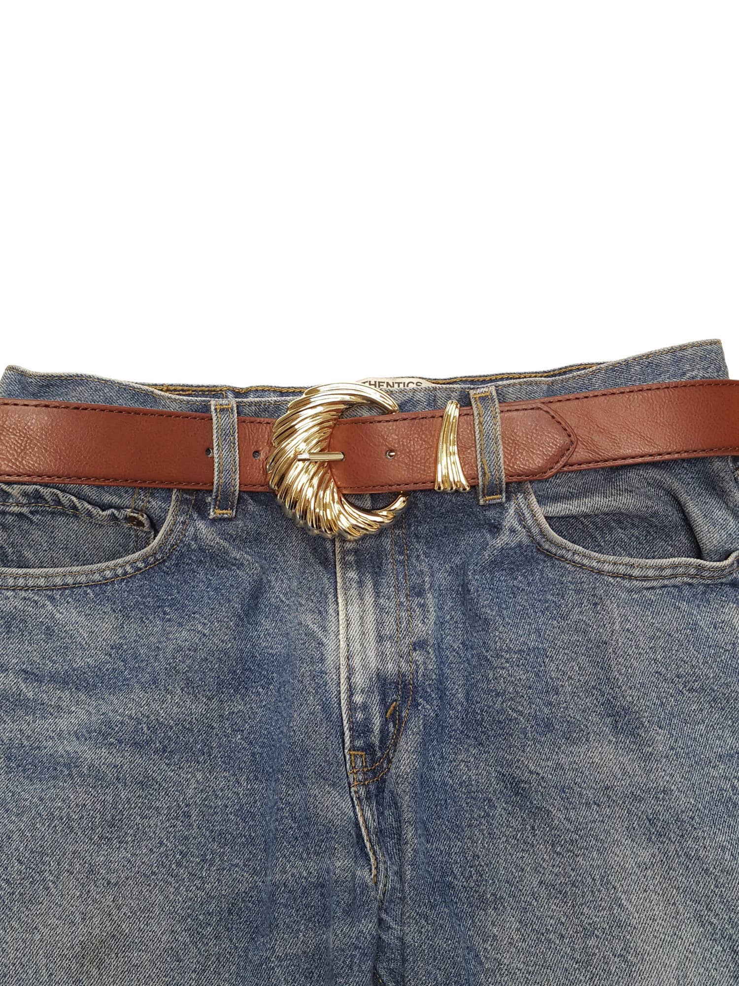 Axesoria West – wholesale Belt – Women's – Shiny Gold Buckle and Loop Belt4