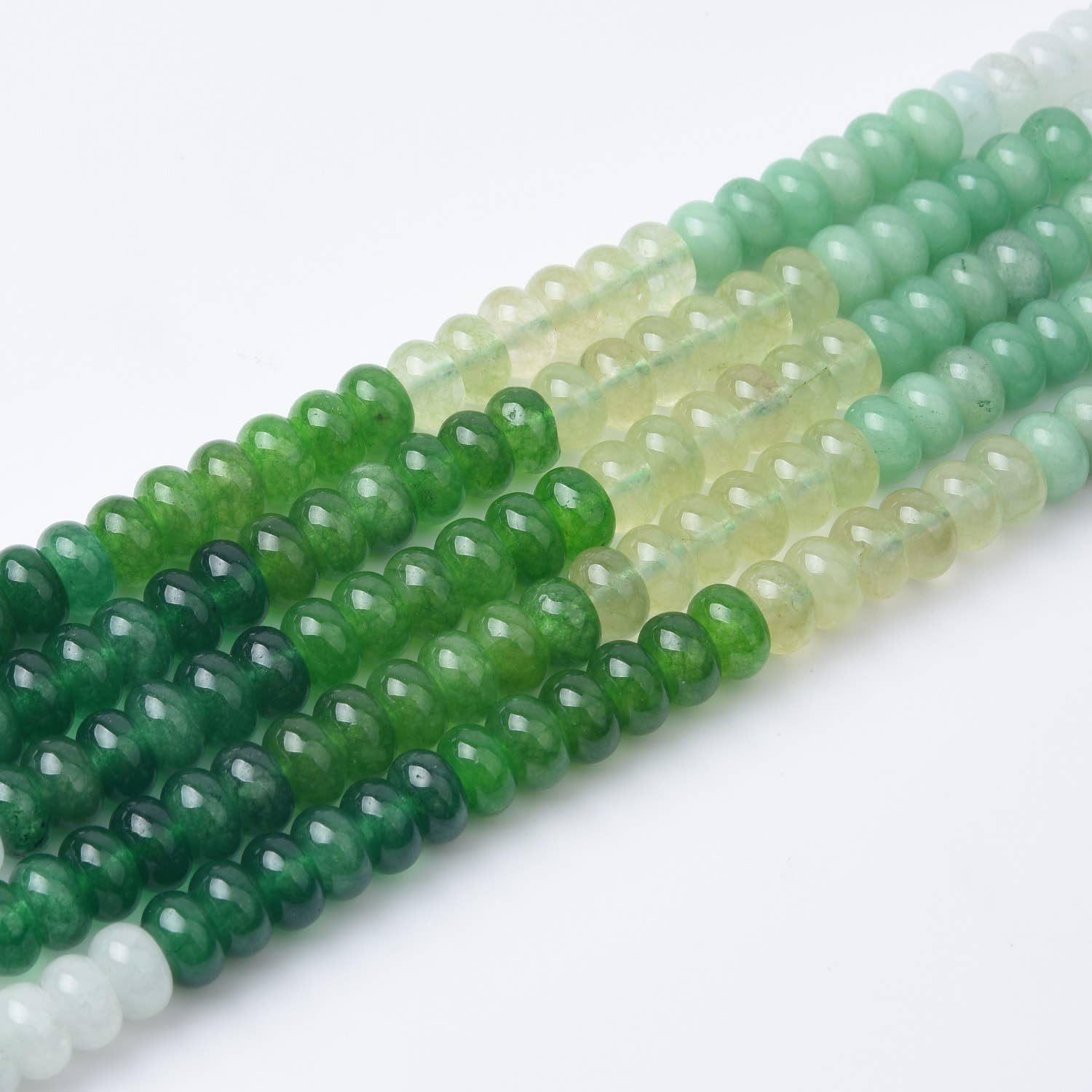 Beads Creation - Wholesale Beads - Multicolor Jade Rondelle Gemstone Beads 5x8mm GRN5161
