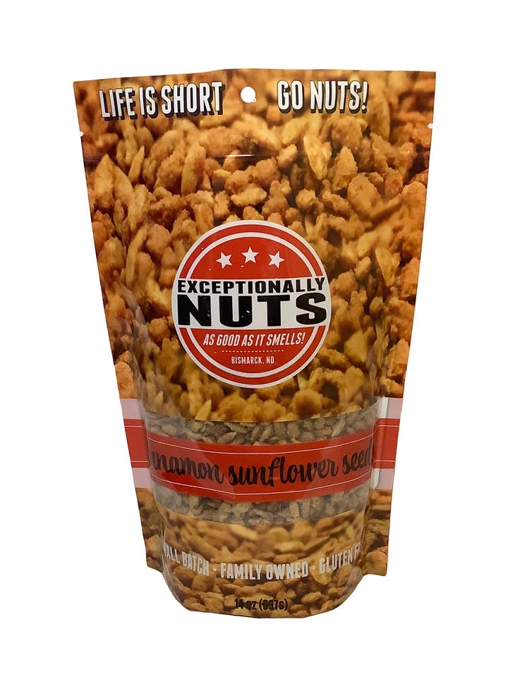 Sementes de girassol torradas com canela grande 14 oz por atacado de Exceptionally Nuts