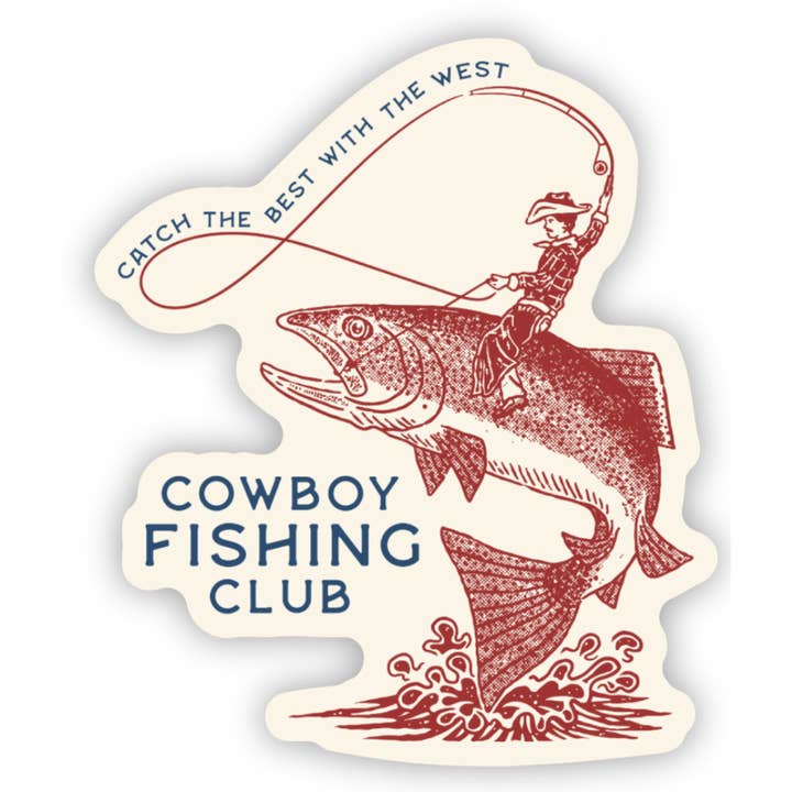 inviting affairs paperie - Wholesale Sticker - Cowboy Fishing Club Sticker – Perfect for Fishing Lovers1