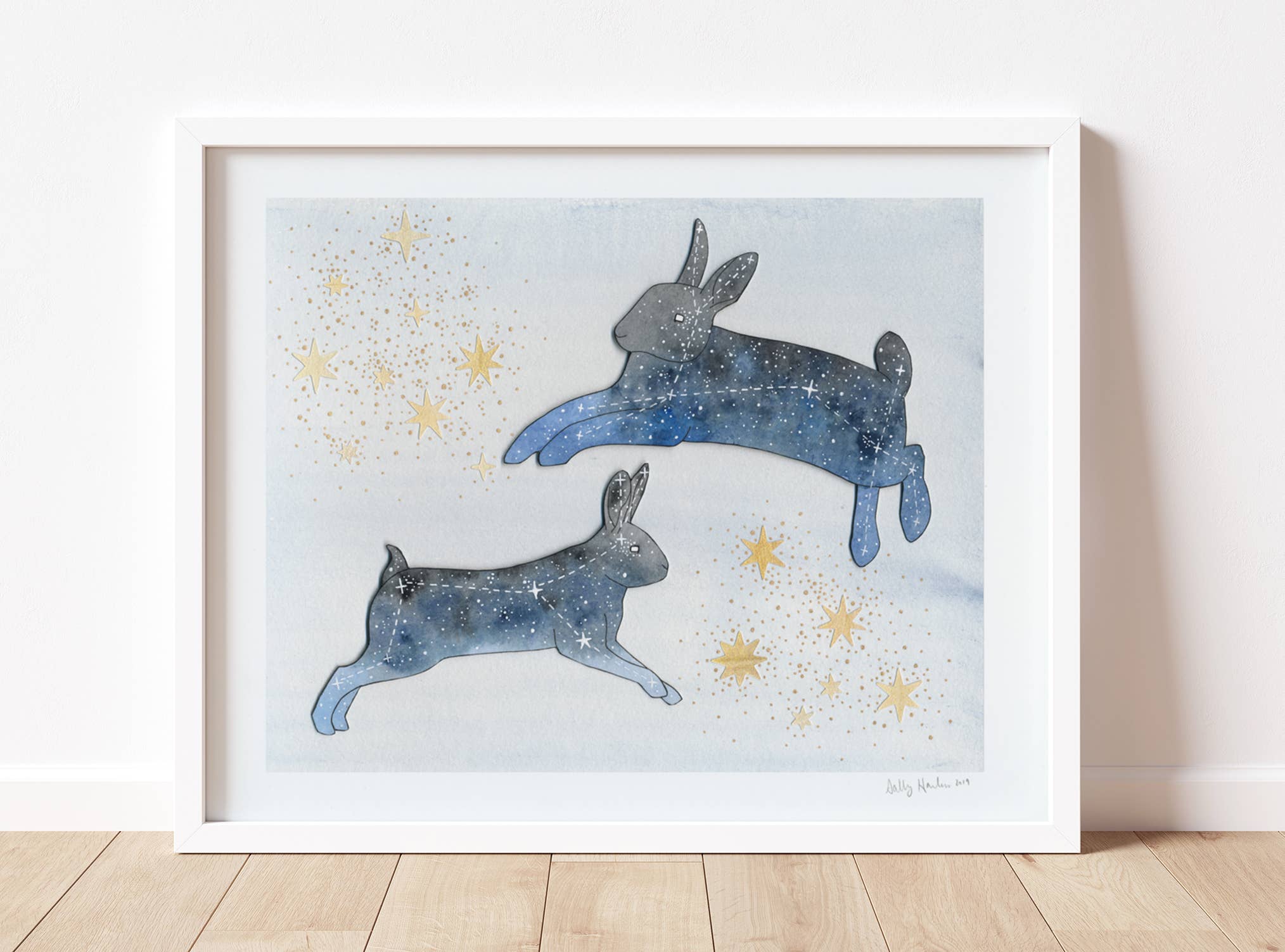 Sadly Harmless Illustration - Wholesale Art Print - Rabbit Constellation print1