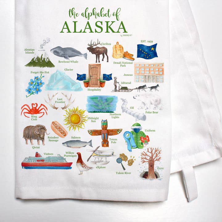 Alaska Alphabet Bar Towel for wholesale by Dishique