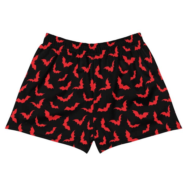 Bloody Bats Unisex Unlined Swim Trunks for wholesale by Goth Cloth Co.