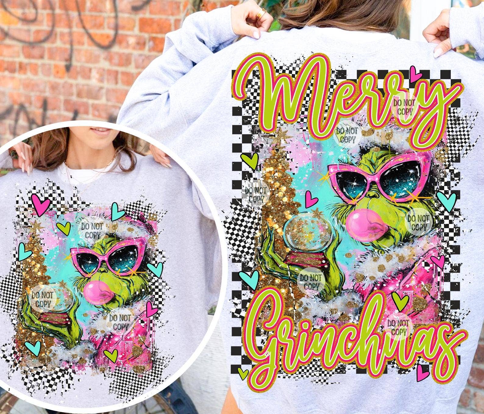 DLT Ecommerce - Wholesale T-Shirt (Graphic) - Women's - Pink Grichmas Christmas Shirt, Funny Christmas Sweatshirt4