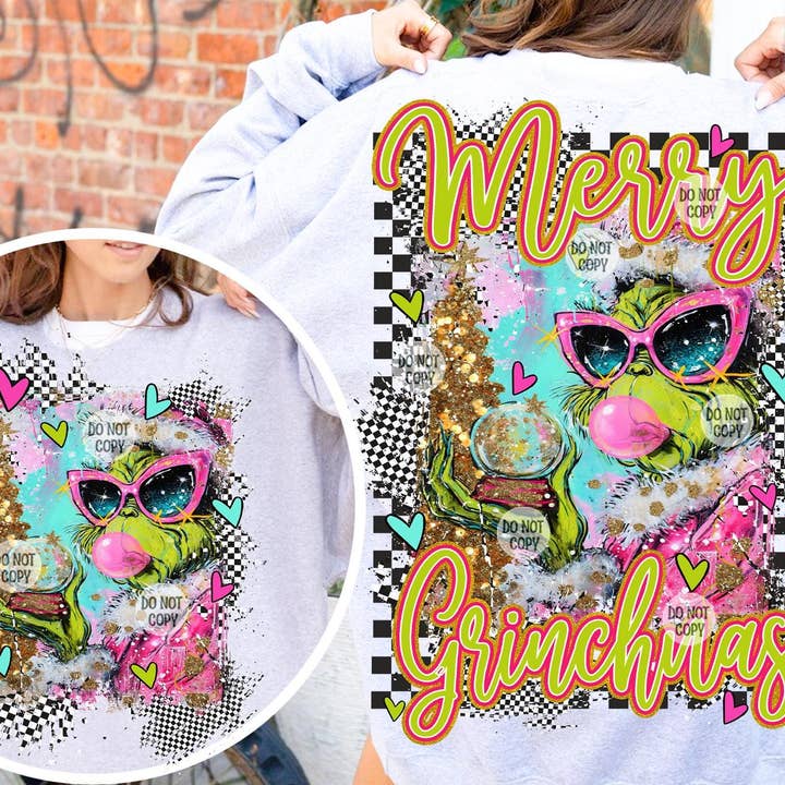 DLT Ecommerce - Wholesale T-Shirt (Graphic) - Women's - Pink Grichmas Christmas Shirt, Funny Christmas Sweatshirt4