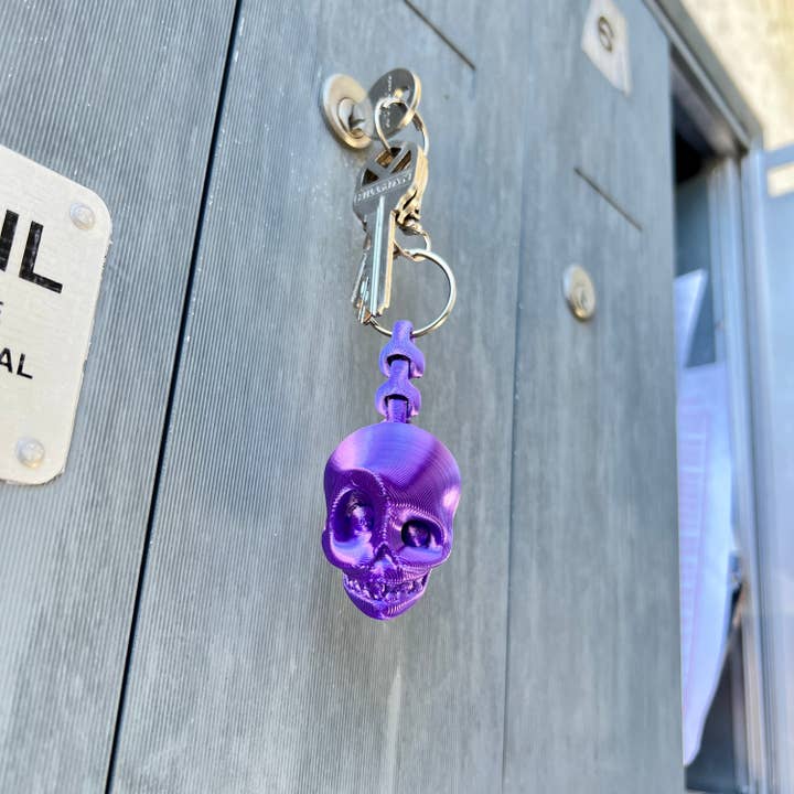 NumanPrints - Wholesale Keychain - Unisex - Skull KeyChain Flexi Spine 3D Printed Print With