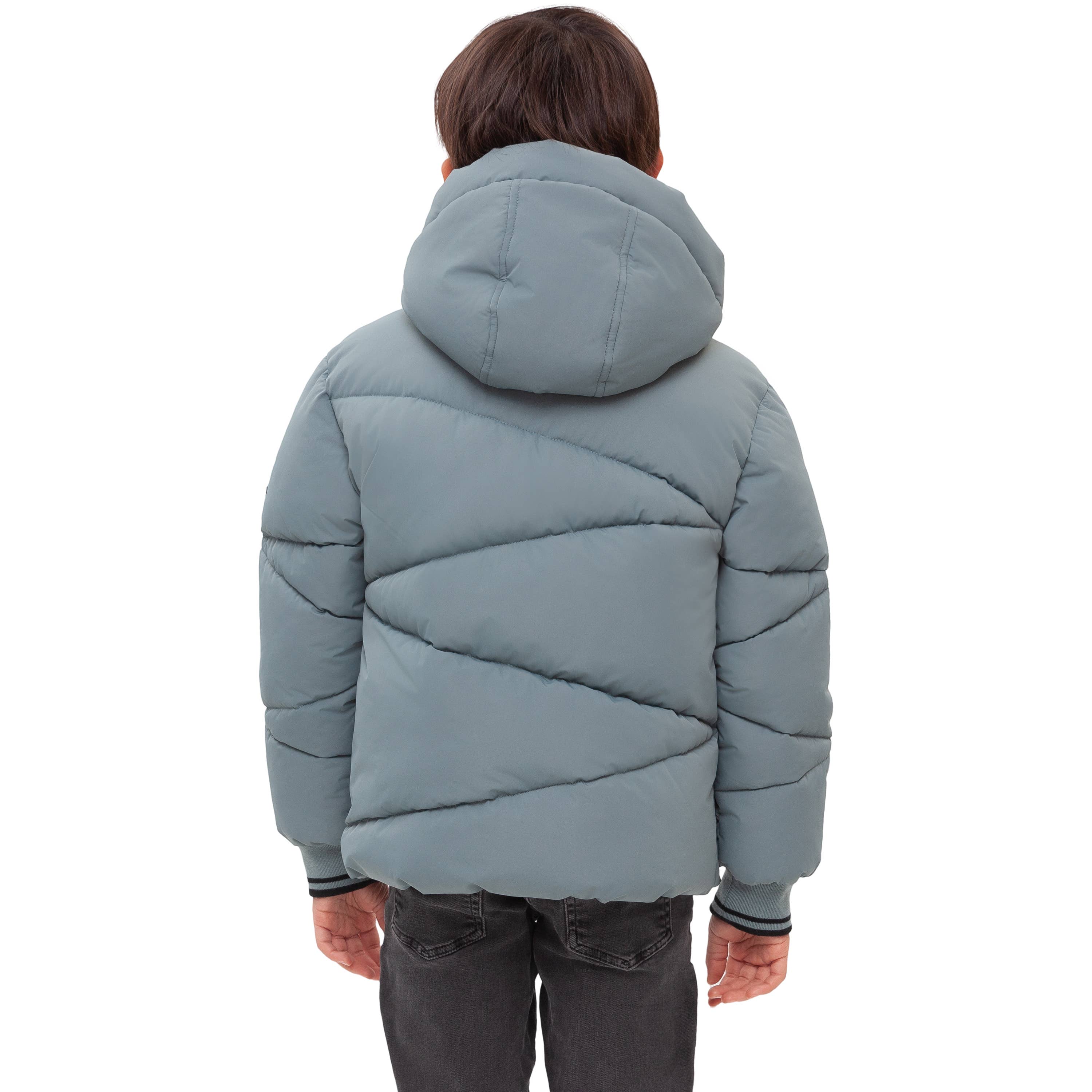 Rokka & Rolla - Wholesale Puffer Jacket - Kids - Boys' Grid Winter Coat Kids' Fleece Lined Jacket1