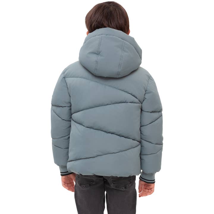 Rokka & Rolla - Wholesale Puffer Jacket - Kids - Boys' Grid Winter Coat Kids' Fleece Lined Jacket1