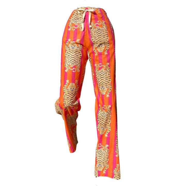 Pink and Orange Splat Cat Pj Lounge Pants for wholesale by Pajama Pantry