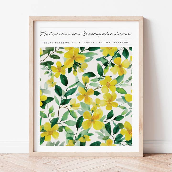 South Carolina State Flower Art for wholesale by Backstory Map Co.