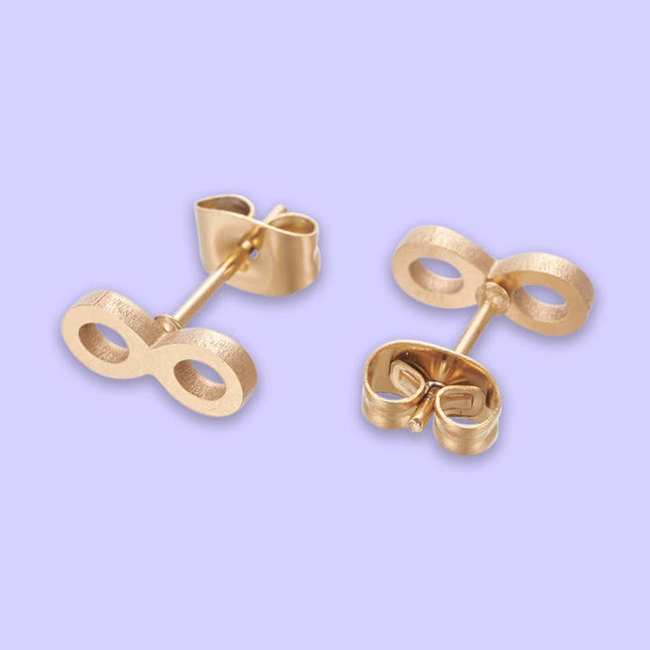 SALE - Gold Infinity - Stud Earrings - S076 for wholesale by WishStrings