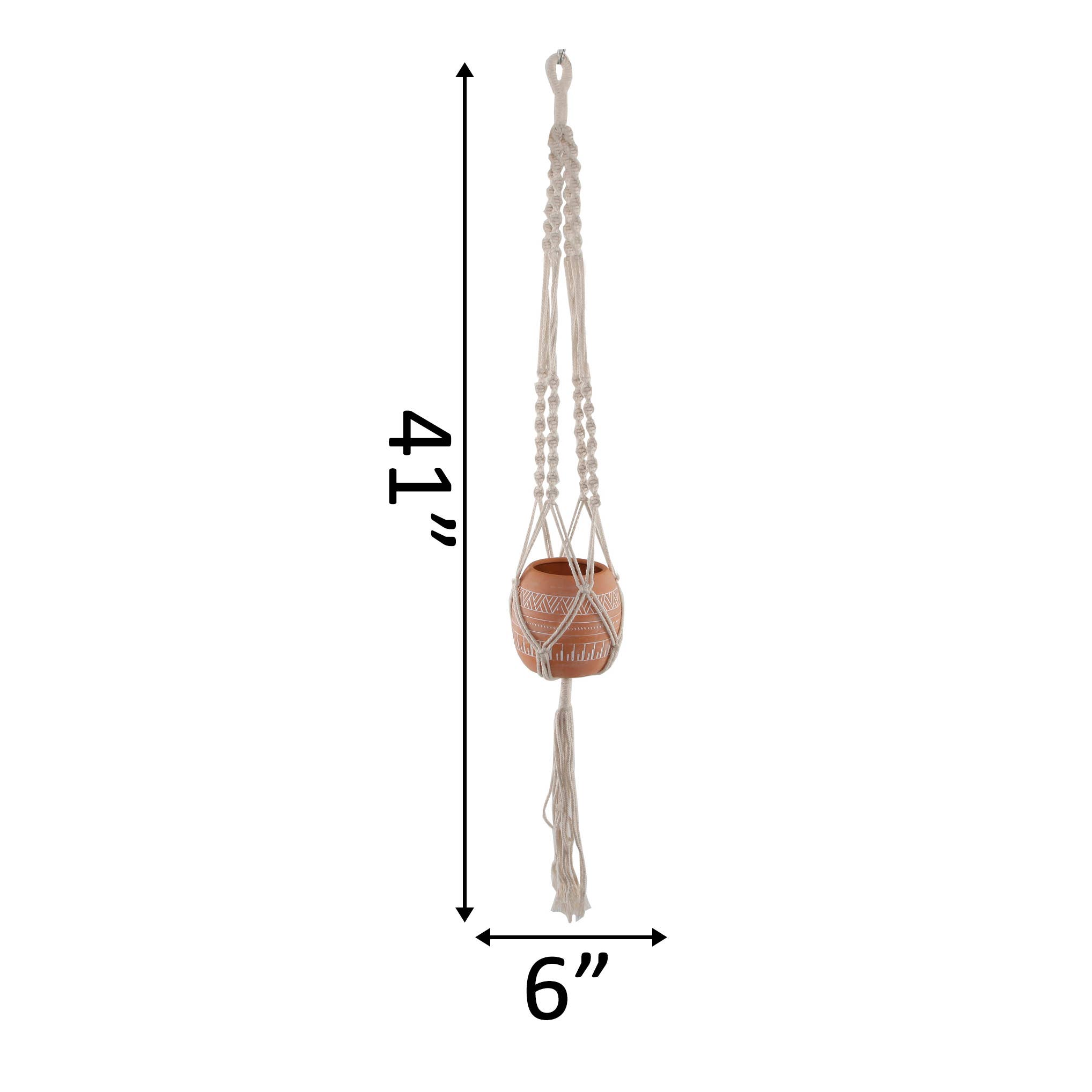 Flora Bunda Inc – wholesale Hanging planter – Macramé Plant Hanger with Ceramic Pot1