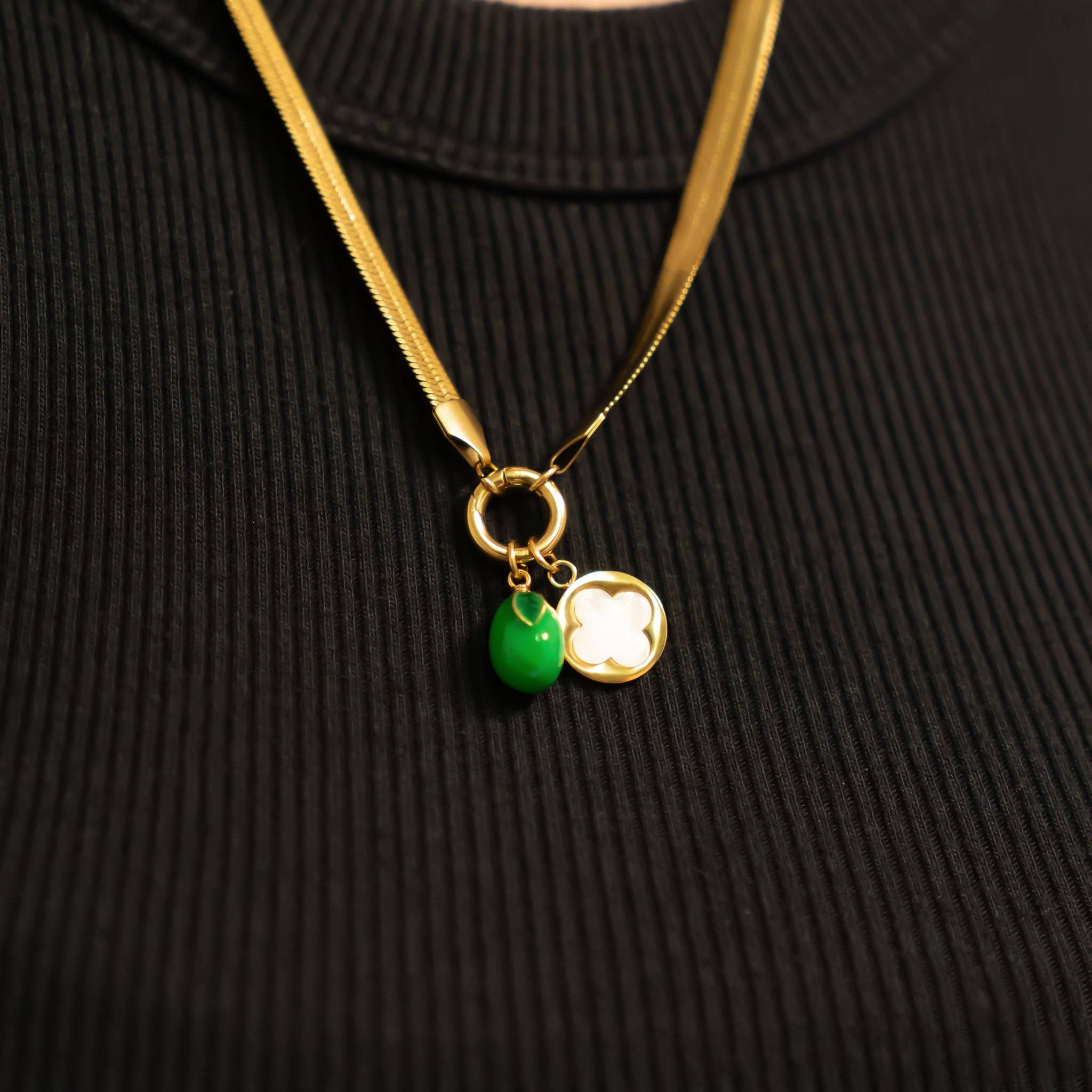 WJW - Wholesale Individuele bedel/hanger - 18K Goud Roestvrij Staal Limoen Fruit Bedel5