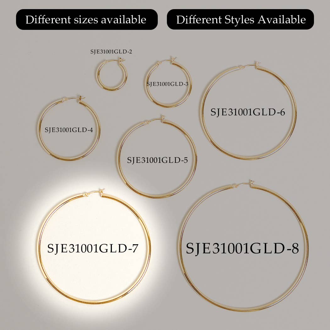 Fashion City - Vendita all'ingrosso Orecchini a cerchio - Orecchini a Cerchio con chiusura a perno immerso in oro L-14 carati2