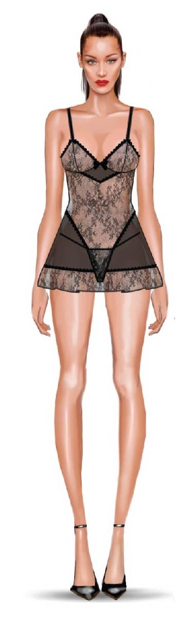 House of Desire - Wholesale Lingerie Set - Women's - KIKI LACE BABYDOL & G-STRING SET28