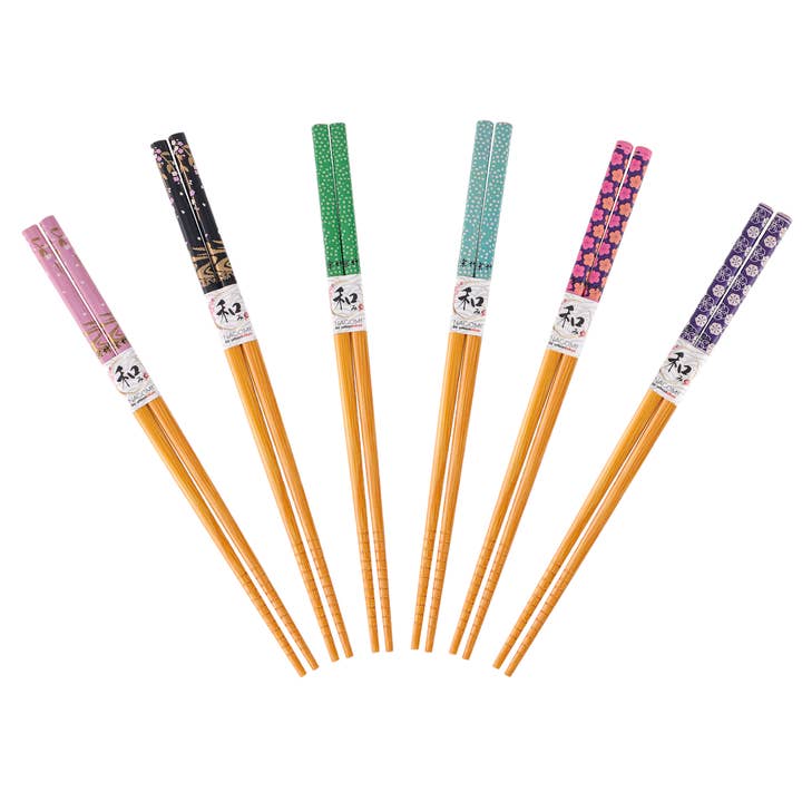 Set di 36 paia di bacchette, 6 design x 6 paia di bacchette assortite (1/40) per la vendita all'ingrosso da parte di Urban Tokyo