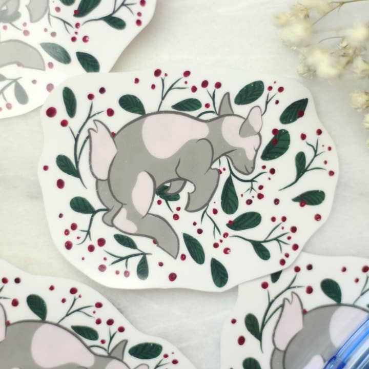 Adesivo in vinile Merry Goat Christmas per la vendita all'ingrosso da parte di K.E. Antoloci