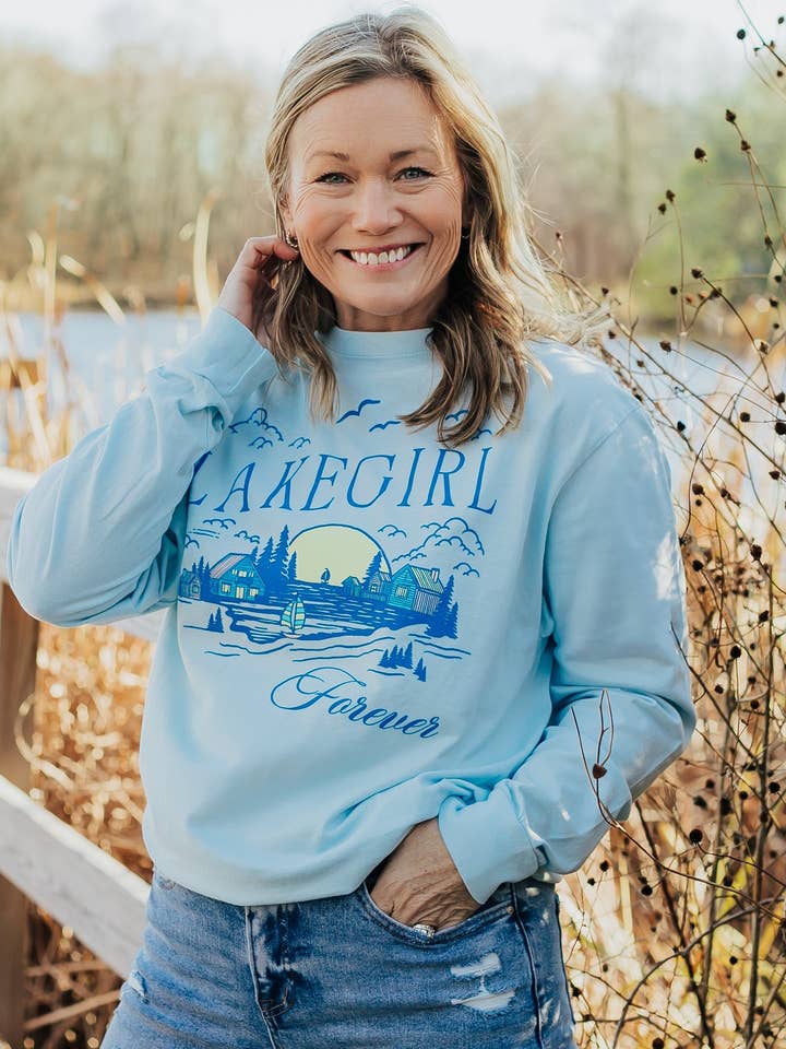 Lakegirl Ringspun de manga larga en color polvo para venta al por mayor de Lakegirl