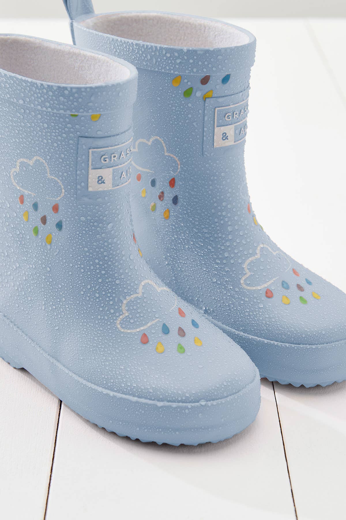 Grass & Air – wholesale Rain Boots – Child – Little Kids Baby Blue Colour-Revealing Wellies1
