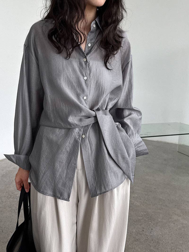 Marayn - Wholesale Button Down Shirt - Women's - 2025 NEW Luxe Tencel Sun Shirt Effortless French Style9