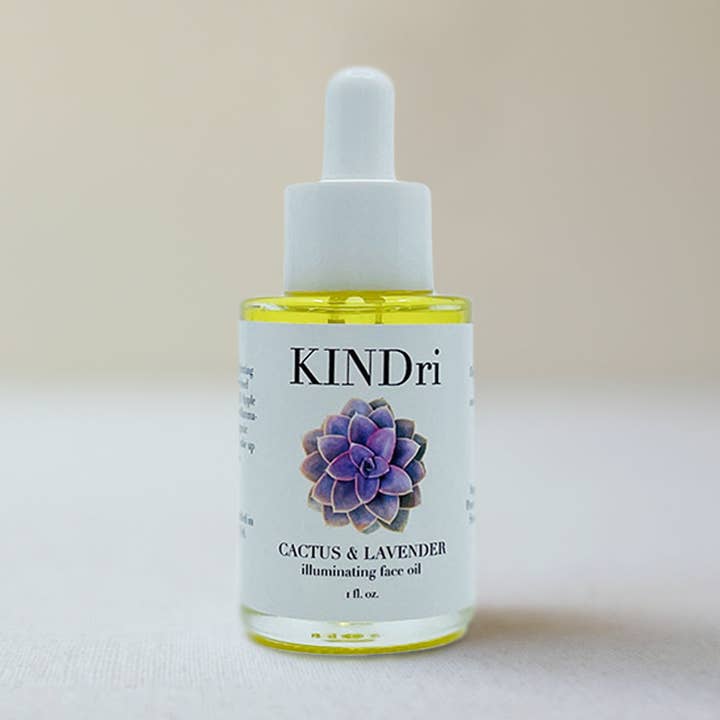 huile illuminatrice pour le visage au cactus et à la lavande pour la vente par KINDri Los Angeles
