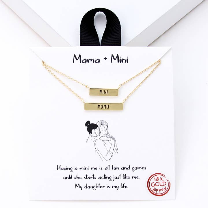 Mama and Mini Dainty Set of Two Necklace for wholesale by SOPHIA WHOLESALE