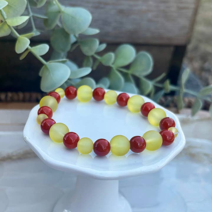 KC Football Bracelets | Red and Yellow for wholesale by Seasons in Kansas City