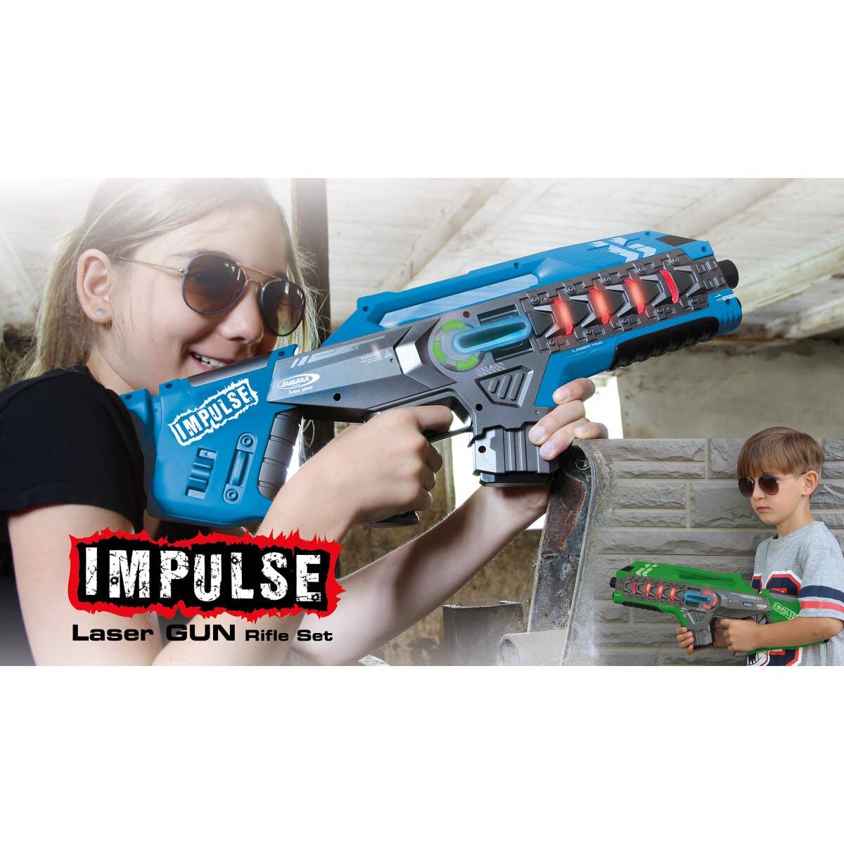 mhw24 - Wholesale Toy Set - Kids - Impulse Laser Gun Rifle Set blue/green0