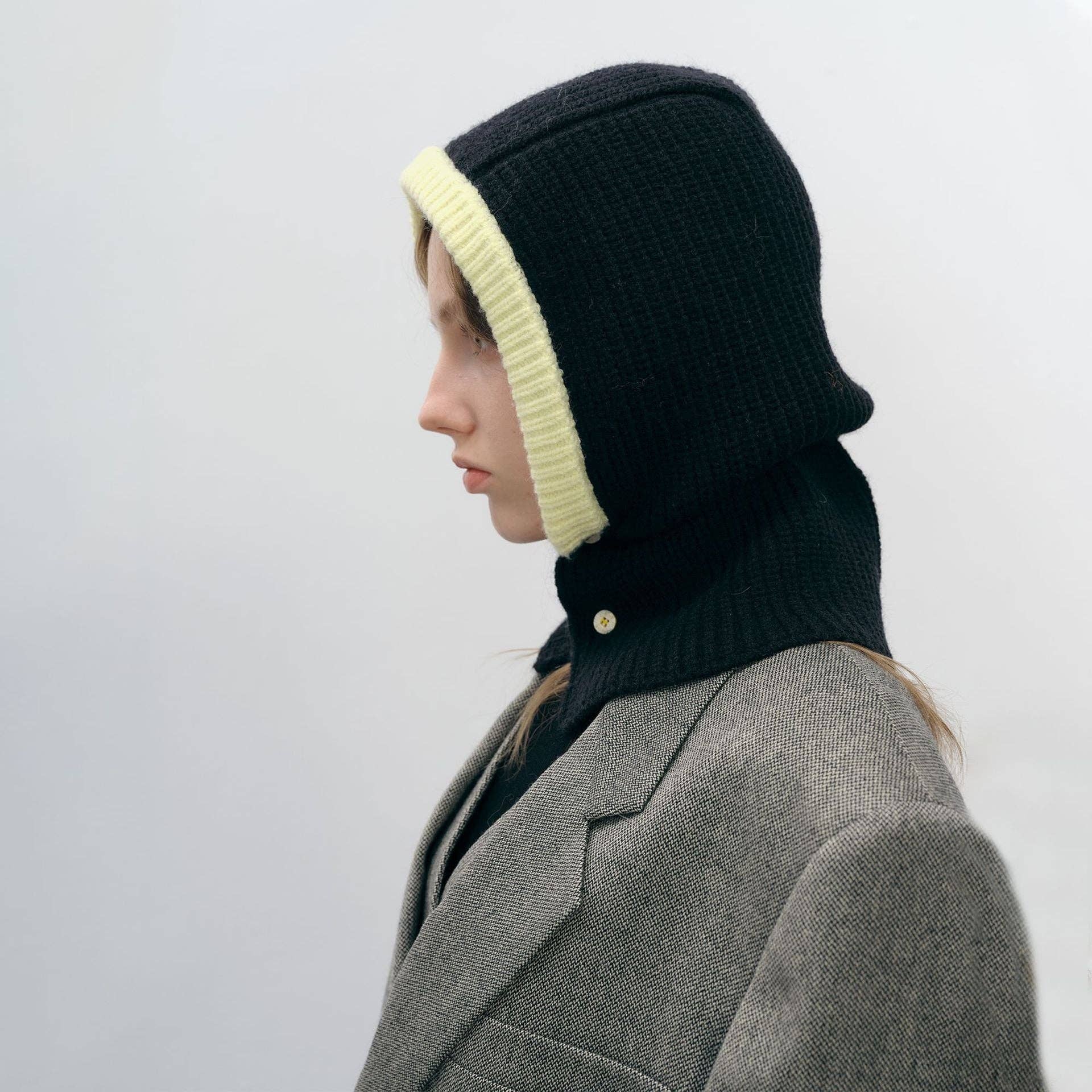 Dipped Shop - Wholesale Beanie - Women's - Simple Color Block Button Down Knit Hat Scarve DPS16146