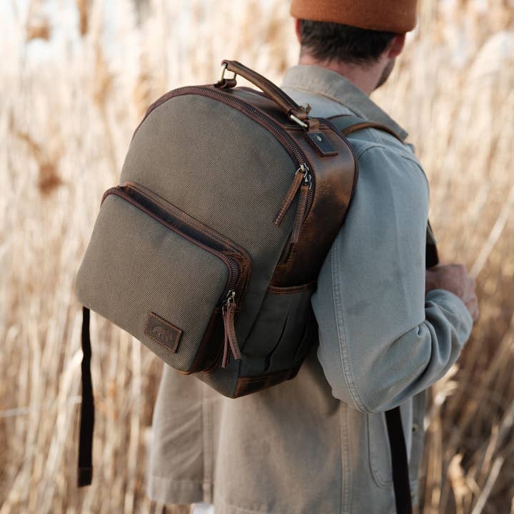 Day Traveler Canvas Backpack for wholesale by Kodiak Leather