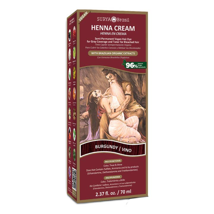 Surya Brasil - Wholesale Hair Dye - Henna Cream Burgundy Surya Brasil 2.37oz