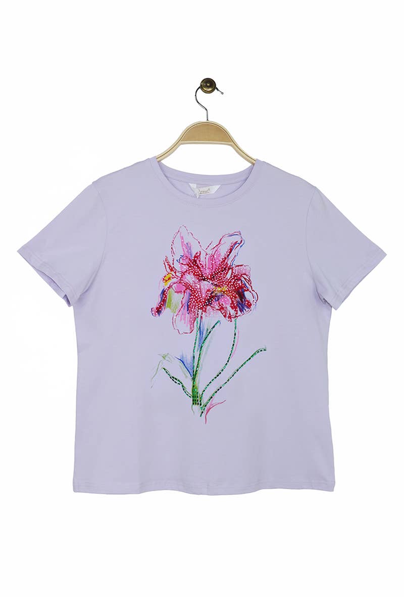 Attrait Paris - Wholesale Screen Printed T-Shirt - Women's - Cotton T-shirt with floral print5