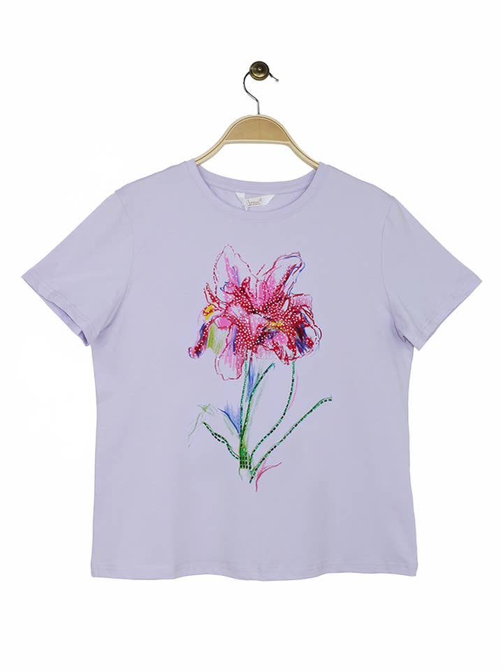 Attrait Paris - Wholesale Screen Printed T-Shirt - Women's - Cotton T-shirt with floral print5