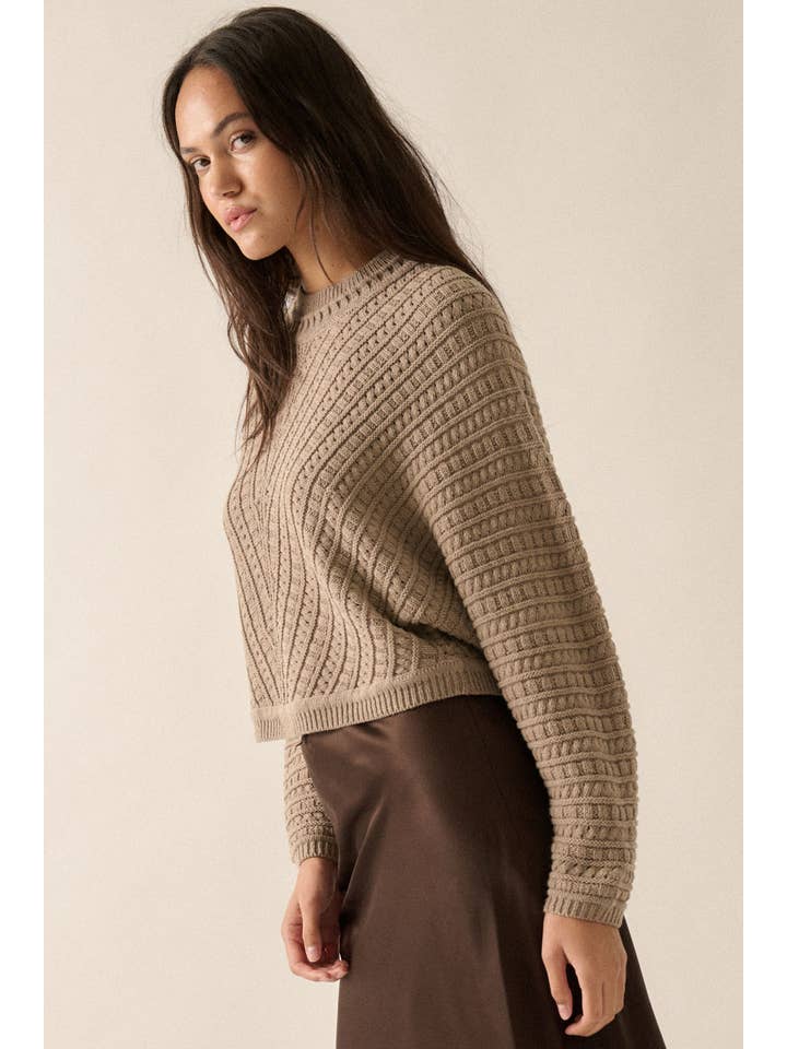Promesa USA - Wholesale Knit Sweater - Women's - Solid Cable Knit Dolman-Sleeve Sweater10