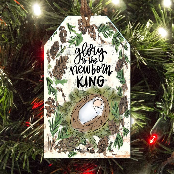 Glory to the Newborn King Tag Ornament for wholesale by Baxter & Me