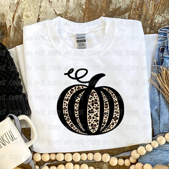 Cheetah Pumpkin with Black Outline TRANSFER - DTF Transfer for wholesale by Sassy and Sublime