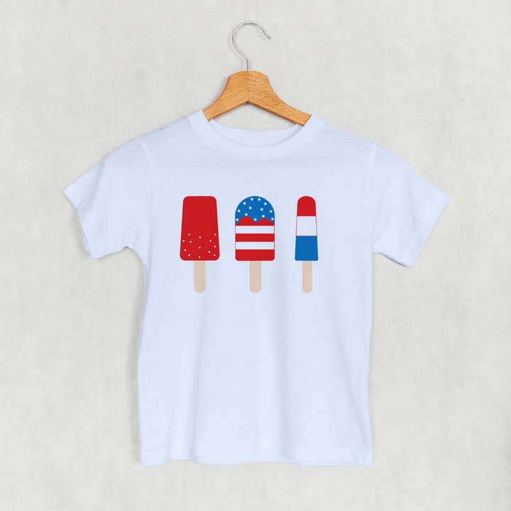 Ivy + Cloth - Wholesale Screen Printed T-Shirt - Kids - Red White & Blue Popsicles (Kids)