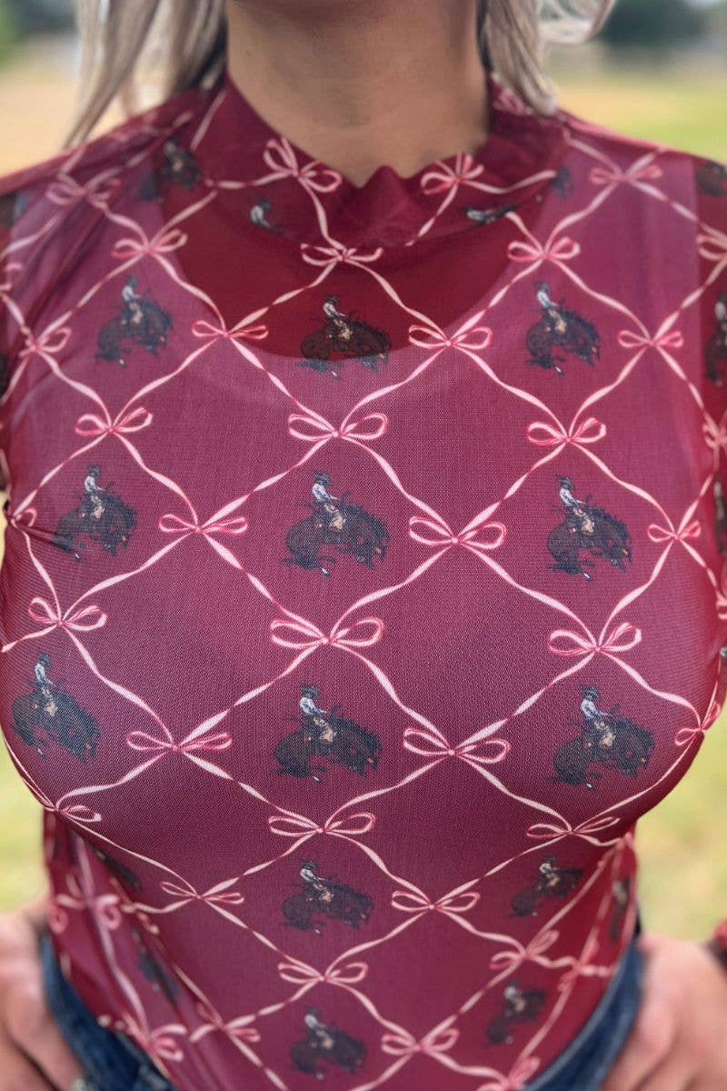 Sterling Kreek – wholesale Blouse – Women’s – Bronc & Bows Mesh Top7