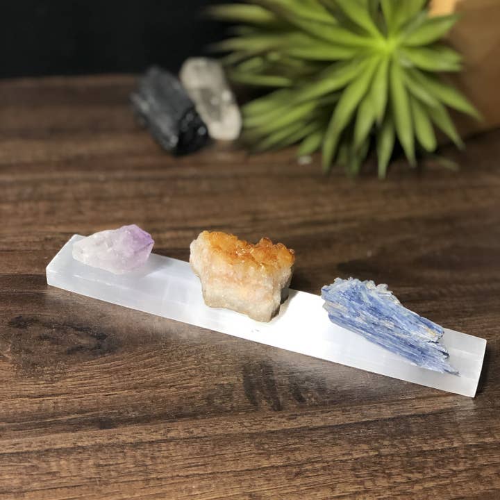 Rock Paradise - Wholesale Spiritual Stone/Crystal - Selenite Crystal Bars - Long Polished Gypsum Rod - Metaphysical - Charging Station