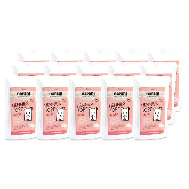 Menu Bio Hennies Pot 14 x 150 g - Monoprotéiné, pauvre en purines pour la vente par napani GmbH & Co. KG