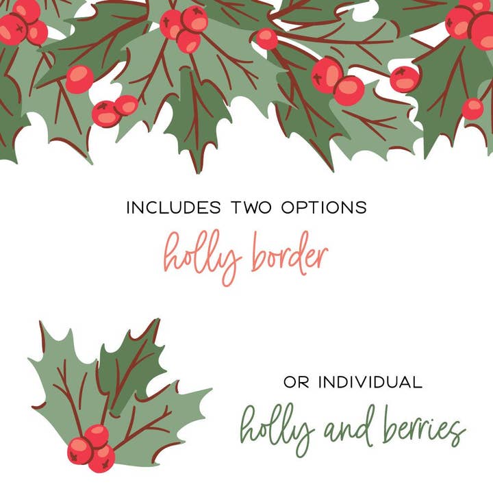 Borde de Acebo - Juego de 2 - Plantillas Coordinadas de 6x6" - Retiro para venta al por mayor de Honey Bee Stamps