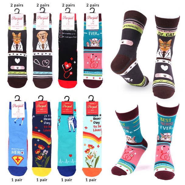 Selini New York - Vente Chaussettes – femme - 12 paires de chaussettes assorties Health Care Hero pour femmes1