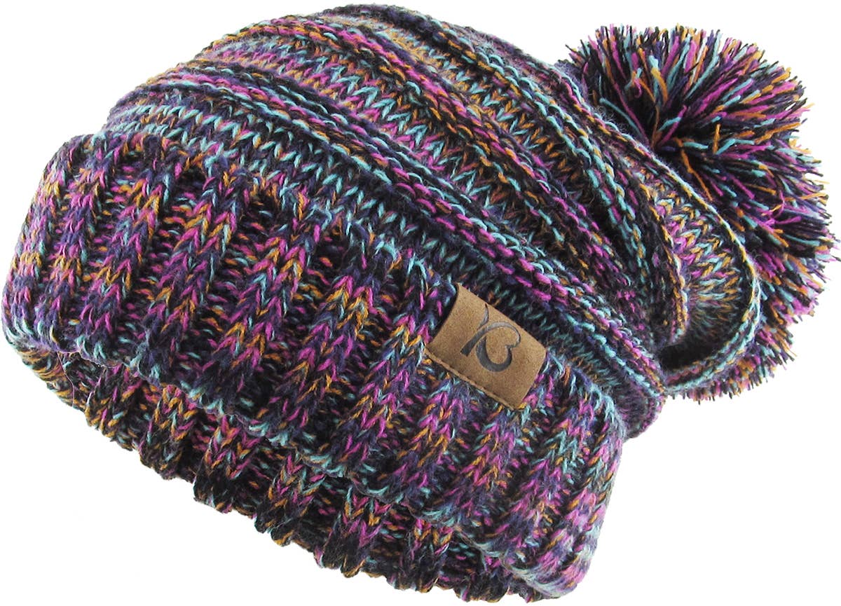 KBETHOS – Großhandel Beanie – Damen – Chunk Pom Pom Grobstrick-Mütze mit Zopfmuster und Rippenstrick12