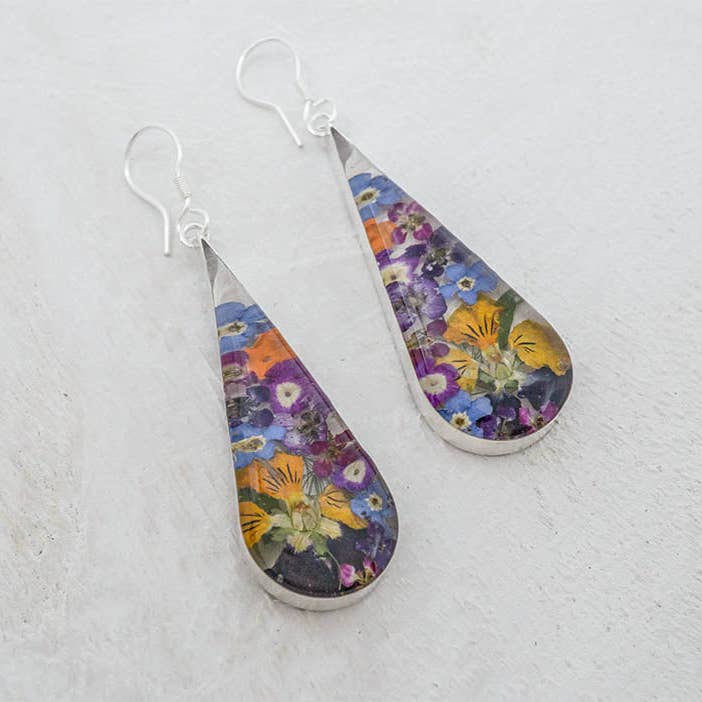 Primavera Earring, Large Teardrop on Hook for wholesale by Corazón Sterling